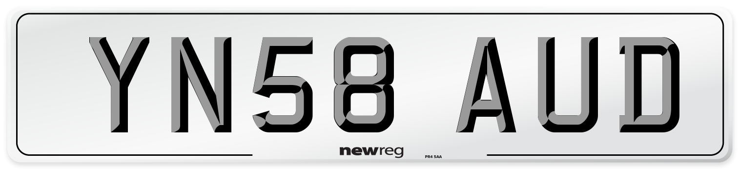 YN58 AUD Number Plate from New Reg